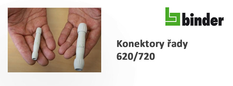 Zásuvné konektory Binder řady 720 a 620 s krytím IP67