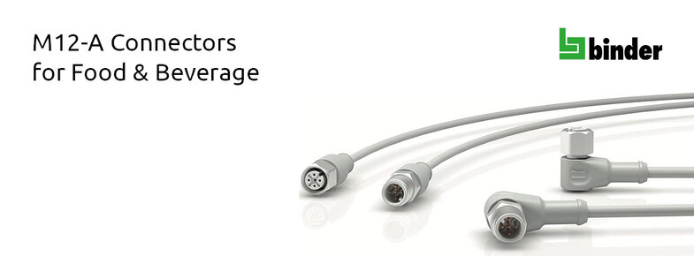 Binder M12-A connectors for Food & Beverage